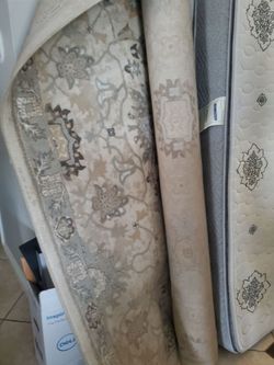 8x10 rug creams, golds and blues. Cleaned and ready for new home
