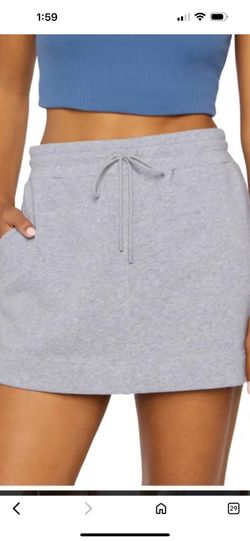 Sunday Light Gray Fleece Mini Skort Women’s Size M