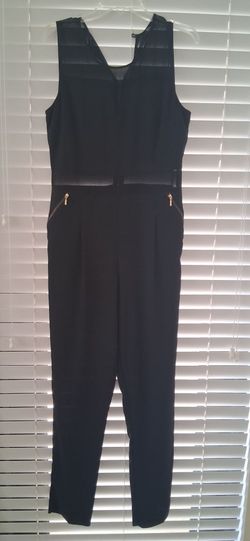 Jumpsuit black with gold zippers