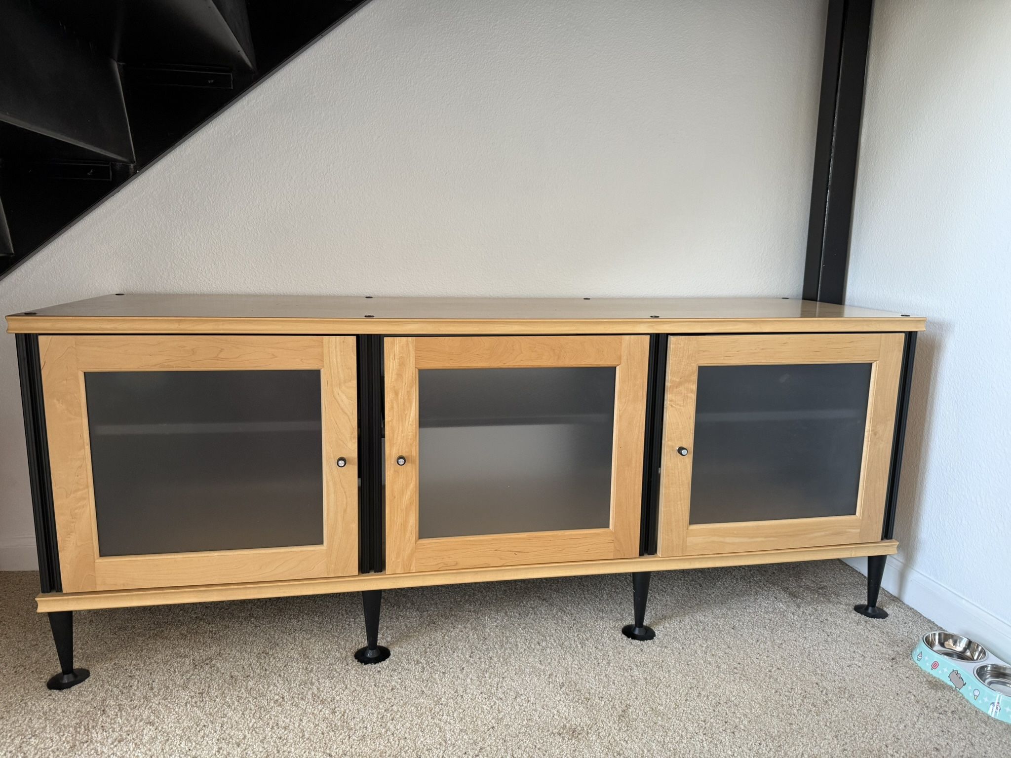 Modern Wood and Glass Sideboard / Media Console