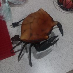 Solid Brass Sea Crab Lamp Amber Glass 2000 Tin Chi Andrea By Sadek Corded Switch