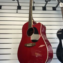 Carlo Robelli Cagtrpack Red Guitar W/ Case