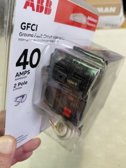 Abb dual pole 40 amp gfci circuit breaker, few available