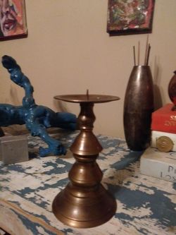 Solid brass candle holder