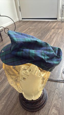 Vintage Stetson Plaid Flat Cap Newsboy Hat 100% Cotton Made in USA Union Made