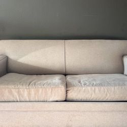 Beige Sofa Sleeper Couch Full Size - Mattress Not Included
