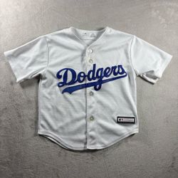 Los Angeles Dodgers Jersey Shirt Youth Kids Medium 5/6 White MLB Baseball #2B