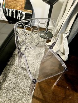 Dynamic Honeycomb Lucite Dining Chair
