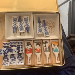 Chop Stick Rests And Sauce Bowls