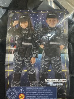 Police Officer Kids Boys Girls Halloween Costume Size 3-4 New  