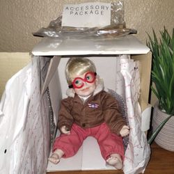 DANBURY MINT "TOMMY" 1991 AVIATOR PILOT PORCELAIN DOLL BY ELKE HUTCHENS--NIB--W/ORIGINAL  PAPERWORK