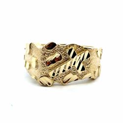 Men’s 10k Yellow Gold Nugget Cross Ring Size 10.5 GP3136792