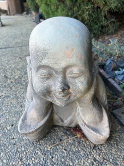 Cement child buddha garden statue