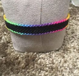Black Rainbow Friendship Bracelet