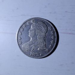 1827 Capped Bust Silver Half Dollar (50 C) W/O Mint Mark And Has EDGE Lettering - XF
