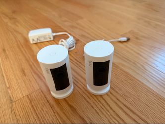 Ring Indoor Cam 2nd Gen White Security Cameras 2-Pack w/Power Adapter Tested