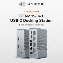 HyperDrive USB-C & Thunderbolt 4 GEN2 15-in-1 Docking Station for MacBook, iPad, PC - HDMI or DP
