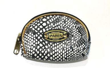 Vintage Original Paris Design Black & White Animal Print Bag Coin Purse