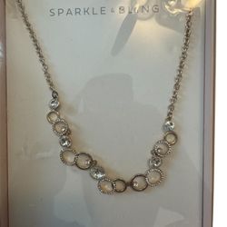 Sparkle & Bling Silver Crystal Accent Necklace 