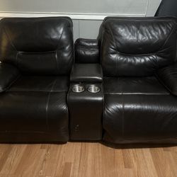 Real Leather Recliner Set 
