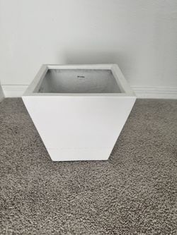 White Square Tapered Planter Pot