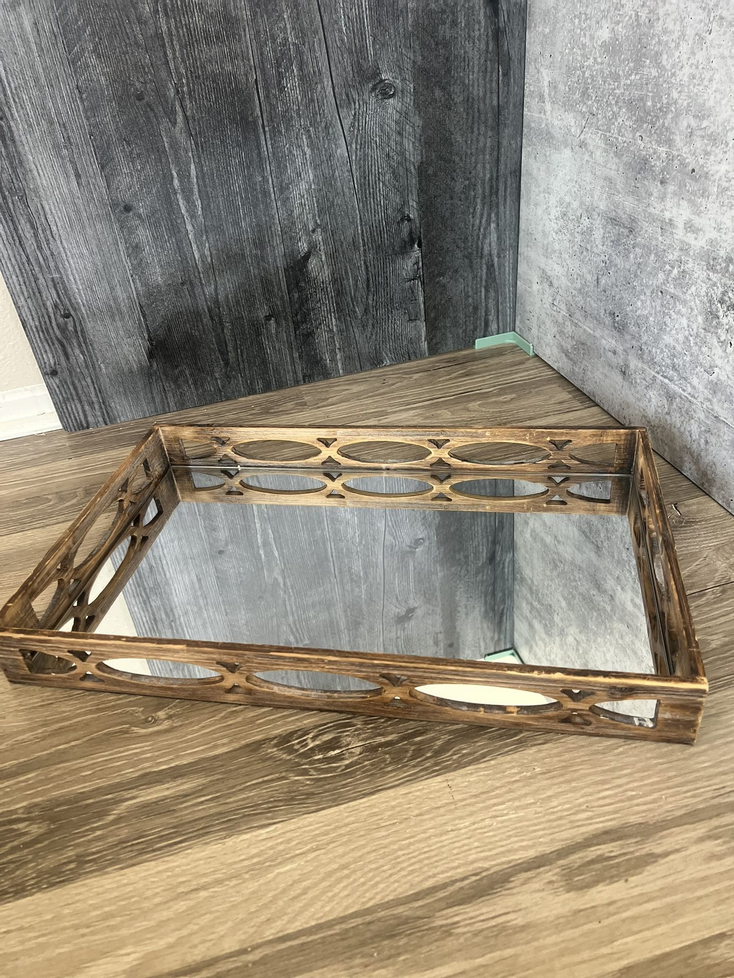 Mirrored Wooden Decorative Tray