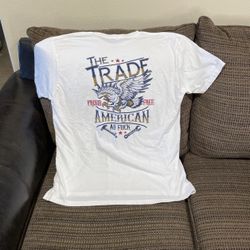 Size 2XL, The Trade, Proud, Free American T-Shirt.