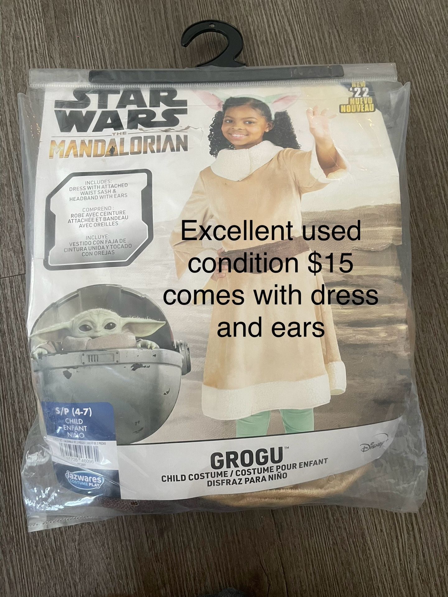 Star Wars The Mandalorian Grogu Baby Yoda Girls Costume Halloween Dress Up 