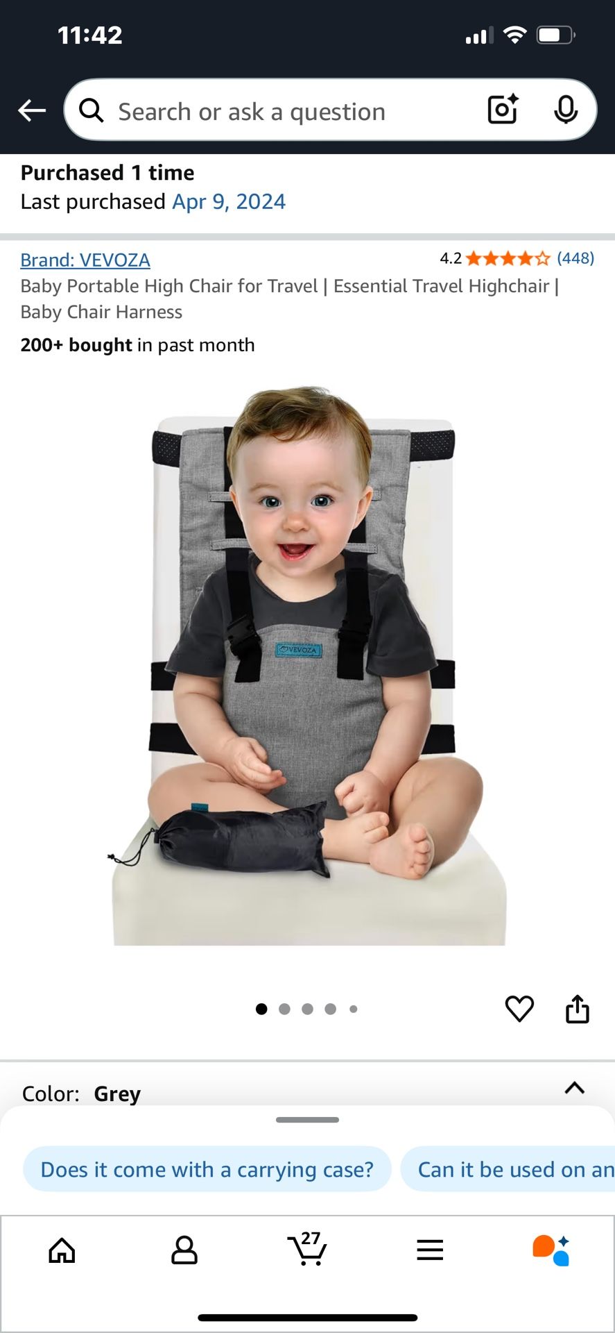 Travel baby Feeding Harness 
