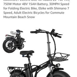 20 Inch New Electric Bike $650