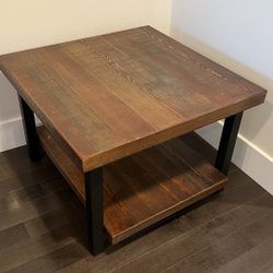 Wood/metal Side End Table Coffee Table