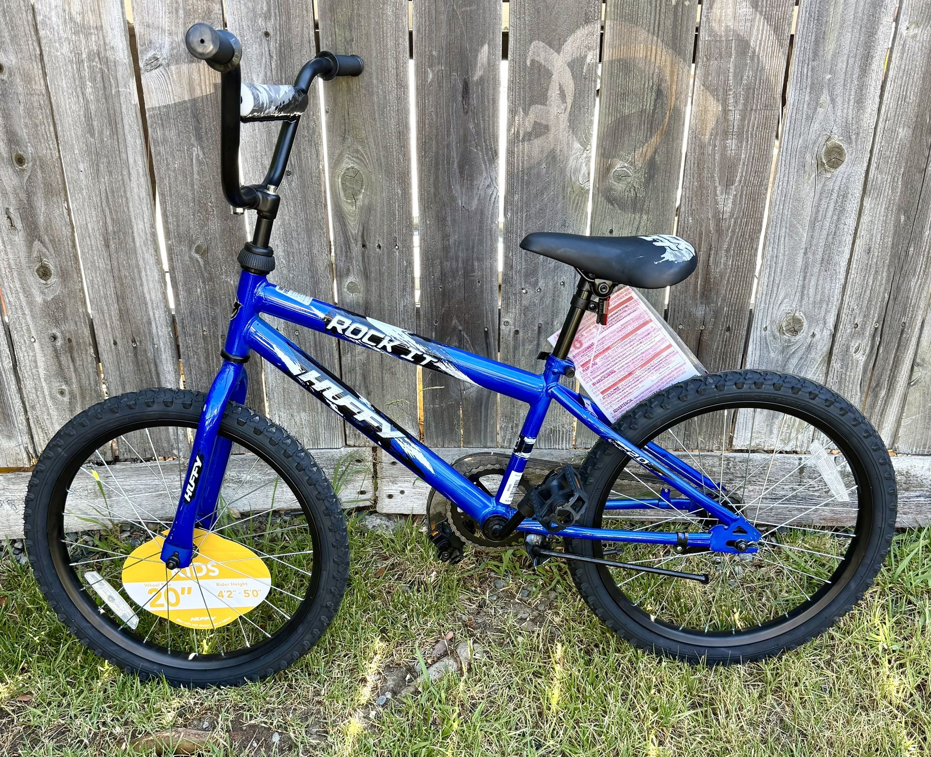 NEW - Huffy Rock It 20" Kids Bike Fits Riders 4’2" - 5’ Blue