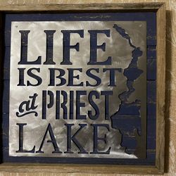 Life Is Best At Priest Lake Sign
