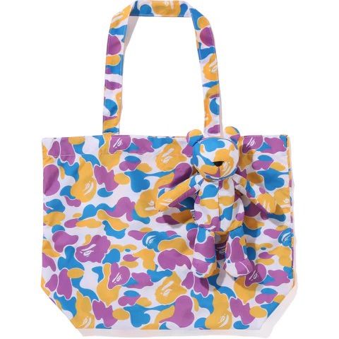 BAPE Camo Head Bear Eco Bag Packable Tote Keychain Orange