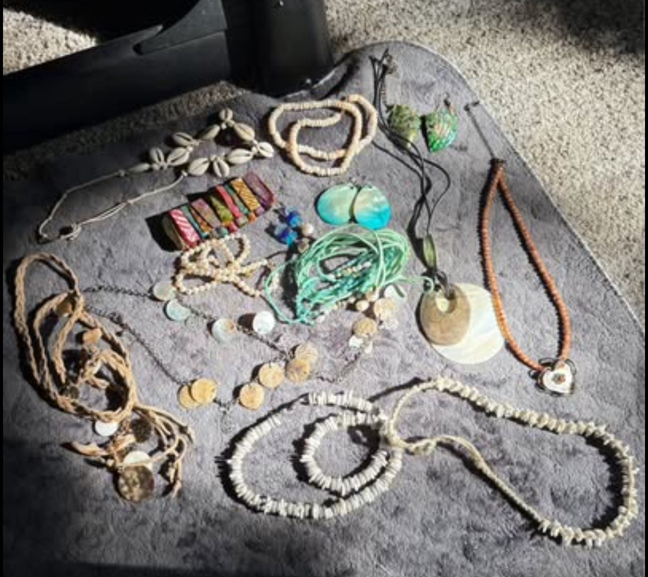 Various shell & pearl boho chic jewelry