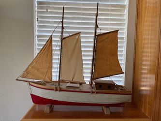 Handcrafted Wooden Sailboat Model