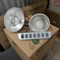 Heat Lamps And Chicken Feeder
