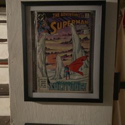 Framed Superman Comic Issue 459 Pretty Old Good Condition 