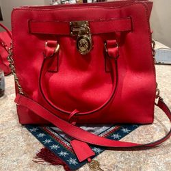 Large Leather Hamilton Michael Kors Bag