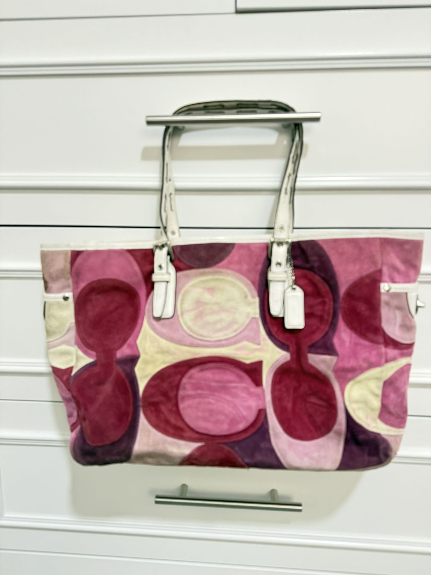 Coach Limited Edition Suede Tote Multicolor Pinks