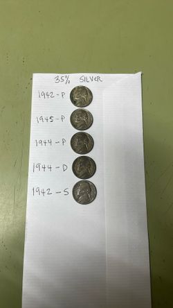 World War2 Silver Nickels 