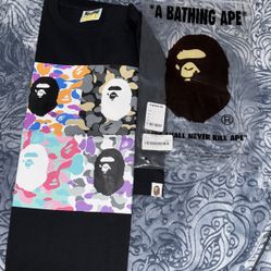 Large Bape T Shirt Multi Camo 