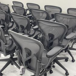 BRAND NEW HERMAN MILLER REMASTERED AERON CHAIRS SIZE B FULLY LOADED WITH POSTURE FIT SL!