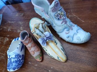 Bundle Of Vintage Porcelain Shoes Lot Of 4