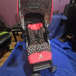 Minnie Mouse Themed Adjustable Stroller W/Cup Holders