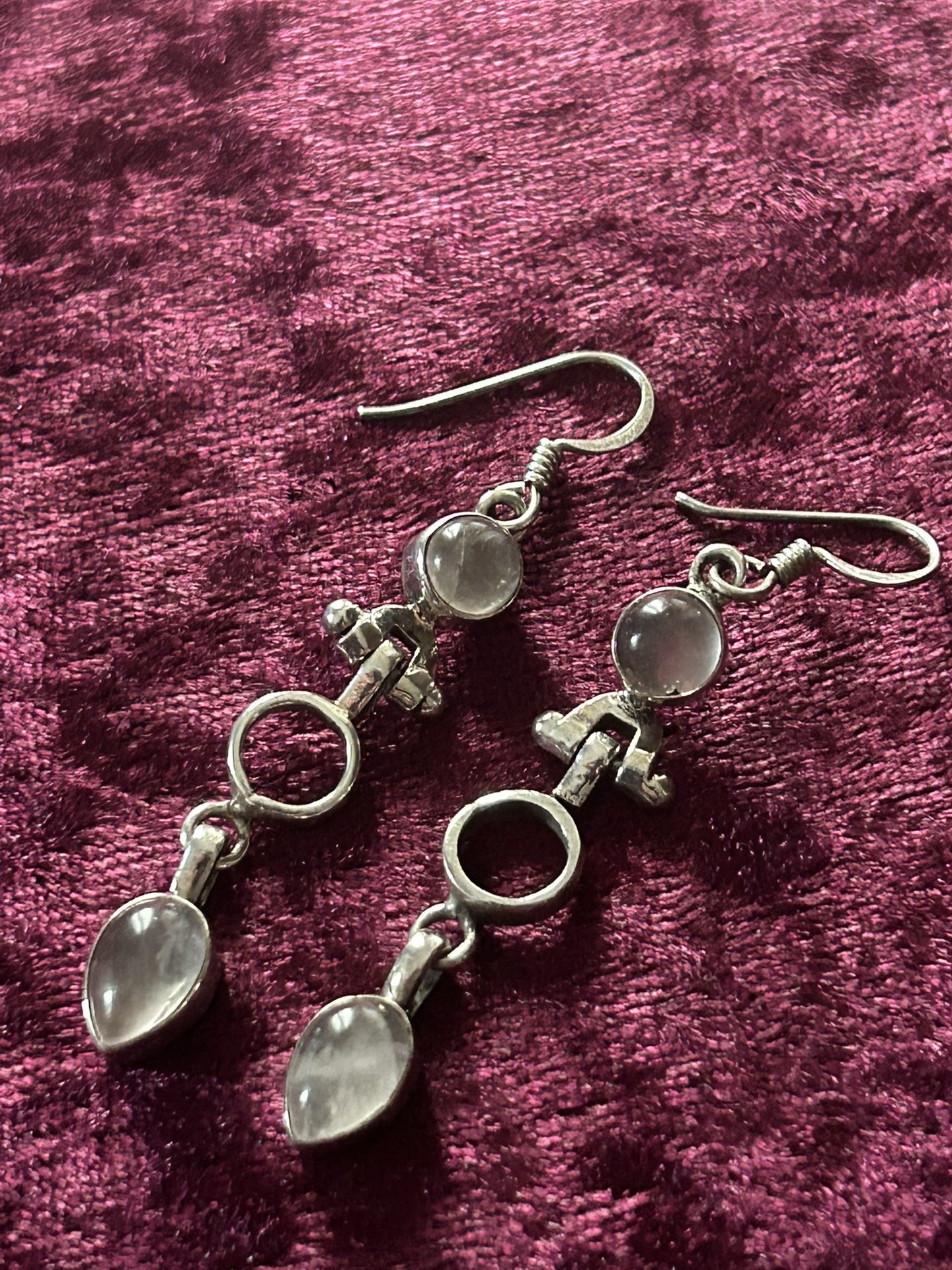 Sterling Silver & Moonstone Dangle Earrings