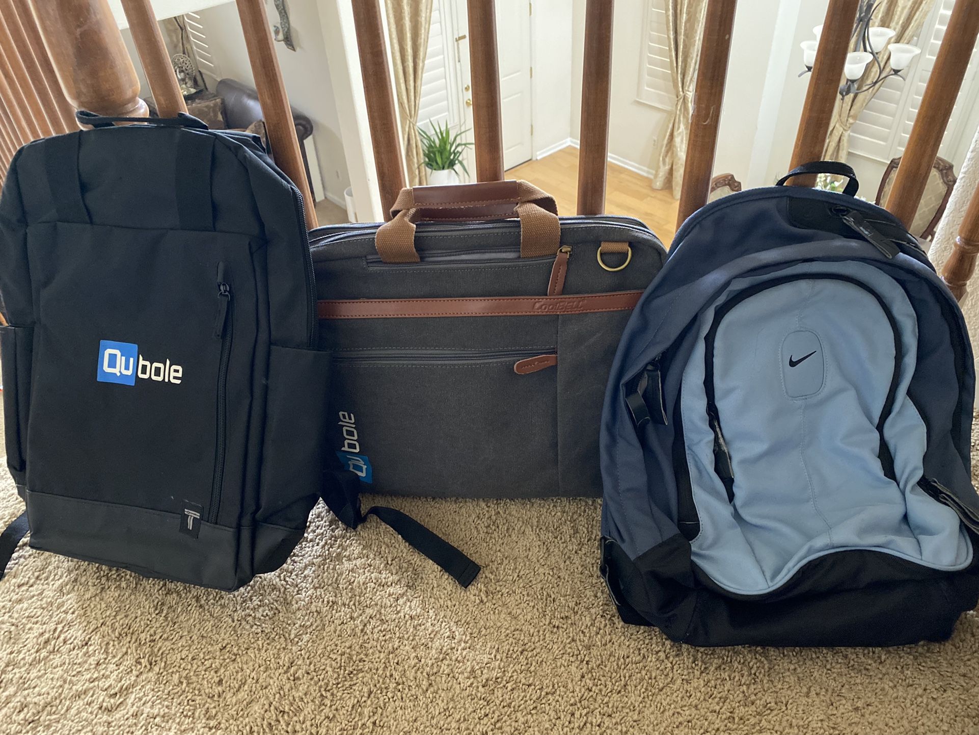 2 Backpacks And 1 Laptop Bag