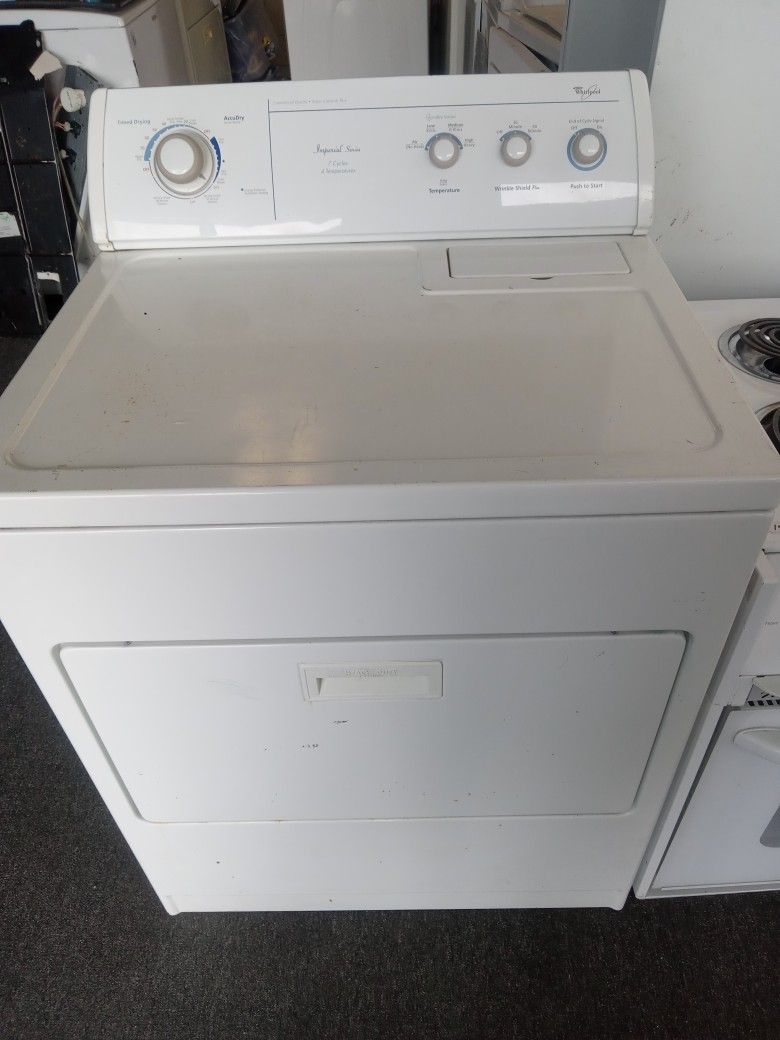 Super capacity plus whirlpool electric dryer with warranty 