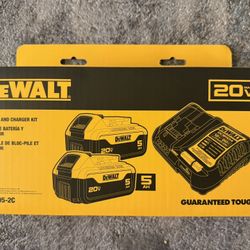 DEWALT 20V MAX Lithium-Ion Battery 2-Pack, 5.0 Ah (Brand New)