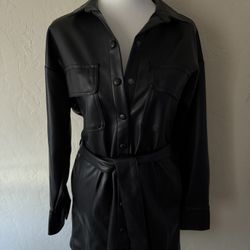 Abercrombie and fitch leather coat